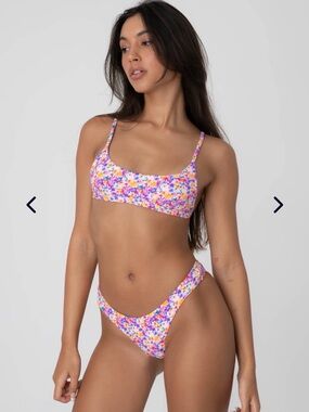 Floral Scoop Bikini Set in Multi-Color